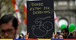 <p>Marche anti-avortement &#8220;Si a la vida&#8221;. 27 mars 2022 à Madrid. © OSCAR DEL POZO / AFP</p>
