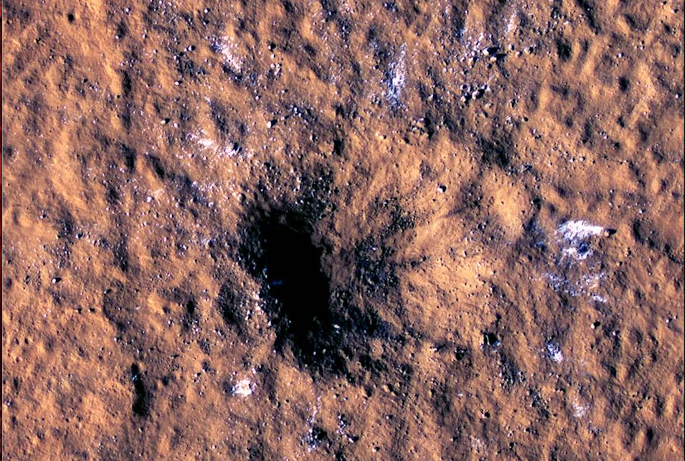 Un cratère provoqué par le récent impact d’une météorite a été découvert sur Mars