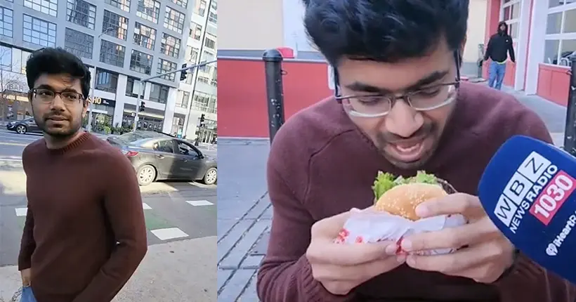 Il goûte un burger pour la toute première fois (et sa réaction vaut le détour)