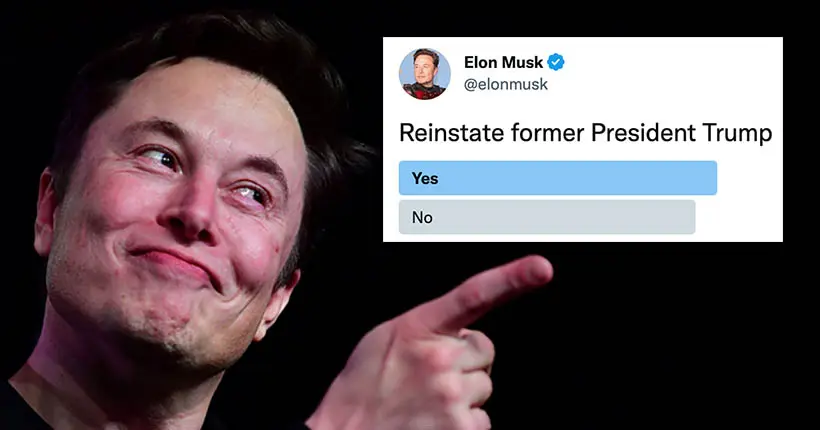Elon Musk rétablit le compte Twitter de Donald Trump après un sondage