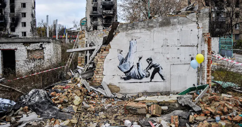 En Ukraine, Banksy a réalisé 7 œuvres dénonçant la guerre
