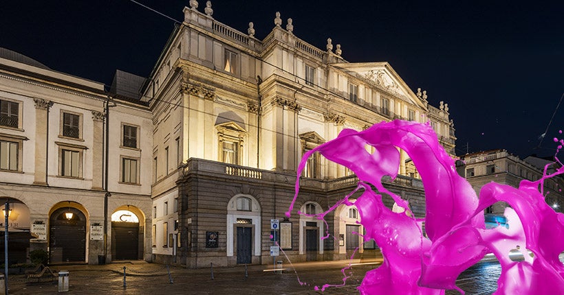 Splash : l’entrée d’un grand opéra italien aspergée de peinture par des activistes