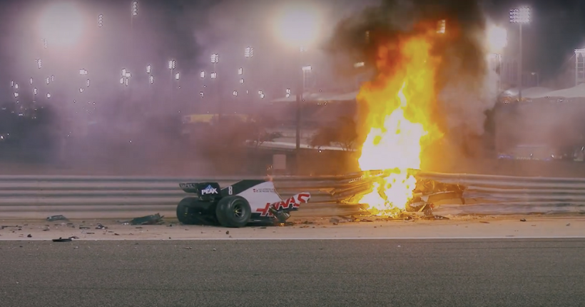La monoplace du crash de Romain Grosjean à Bahreïn exposée pour la première fois à Madrid
