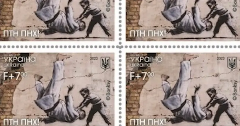 Ornés d’une œuvre de Banksy, des timbres ukrainiens “Fuck Poutine” ont été mis en vente