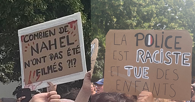 Marche pour Nahel : les pancartes les plus marquantes que nous avons repérées parmi les 6 000 personnes réunies à Nanterre