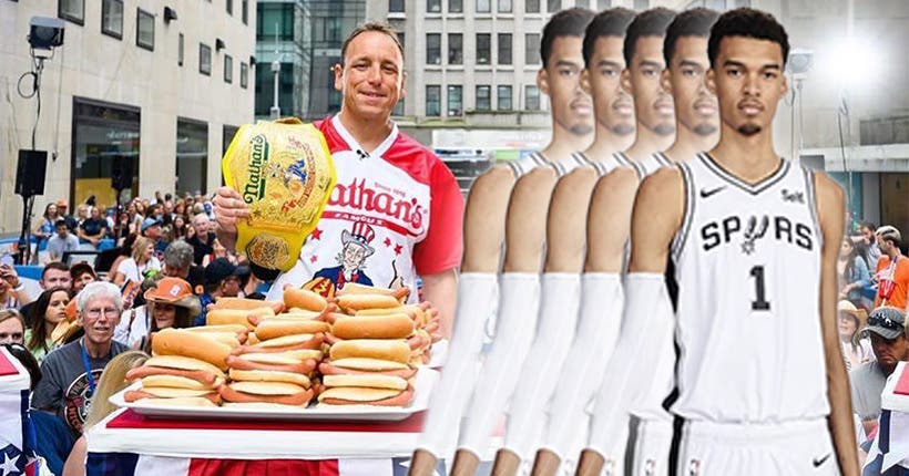 <p>© Joey Chestnut/Instagram — NBA (Montage Konbini)</p>
