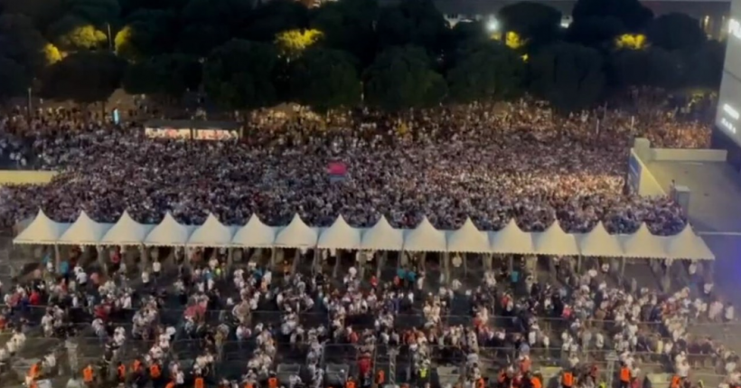 <p>Embouteillage devant le stade Vélodrome pendant la Coupe du monde du rugby (Screenshot X)</p>
