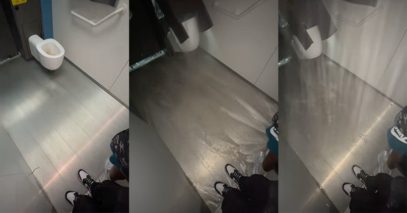 On sait enfin ce qui se passe dans les toilettes publiques pendant le nettoyage automatique