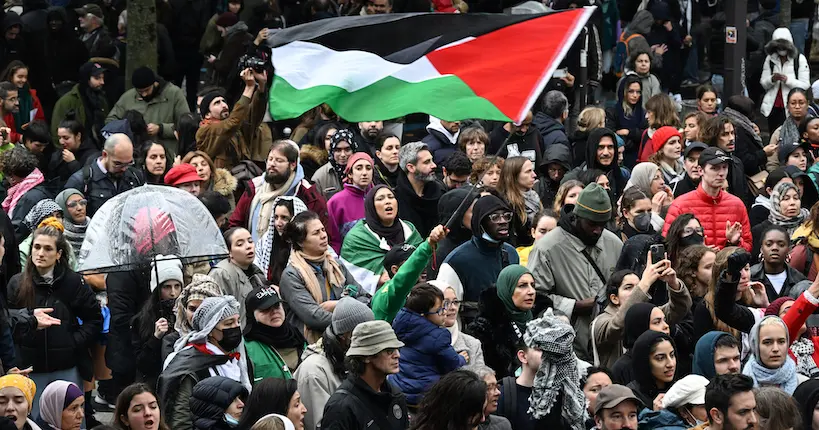À Paris, des milliers de personnes ont participé au rassemblement pro-palestinien interdit par les autorités françaises
