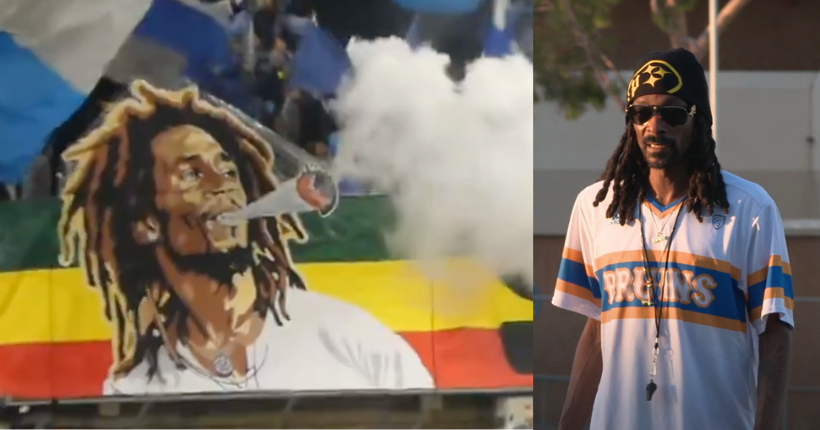 Snoop Dogg valide l’ingénieux tifo des supporters de l’Olympique de Marseille et devient l’un d’entre eux