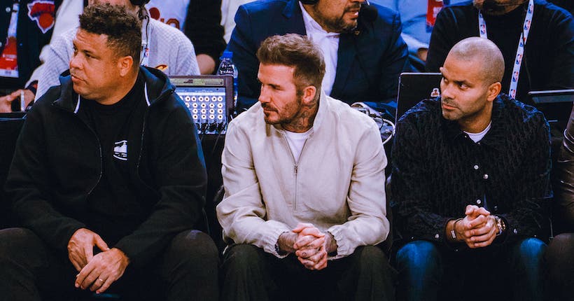 <p>Ronaldo, David Beckham et Tony Parker regardent les Cavaliers rouler sur les Nets. &#8211; © @worldwidezem/Konbini</p>
