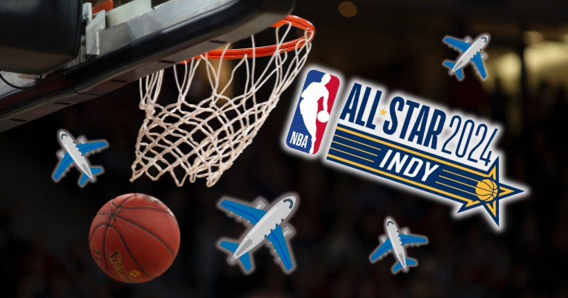 Avant de recevoir le All-Star Game NBA, Indianapolis vient d’installer un terrain de basketball dans son aéroport