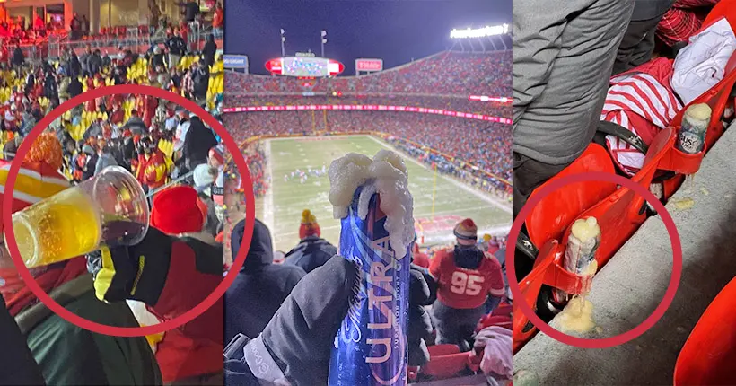 Il faisait si froid à ce match de NFL… que les bières des fans ont gelé sur place