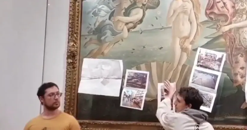 Le célèbre tableau de Botticelli, La Naissance de Vénus, a été ciblé par des écologistes