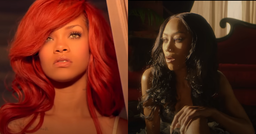 <p>Rihanna dans le clip de &#8220;California King Bed&#8221; et Muni Long dans &#8220;Made For Me&#8221; © Youtube</p>
