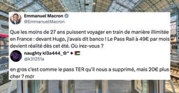 Emmanuel Macron annonce un Pass Rail pour les moins de 27 ans, les internautes l’embrouillent : le grand n’importe quoi des réseaux sociaux