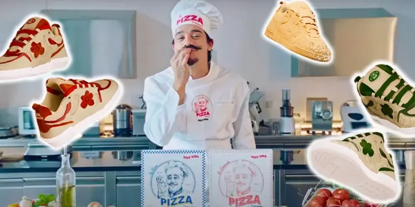 Mister V dévoile les sneakers Delamama pour déguster une délicieuse pizza élégamment chaussé