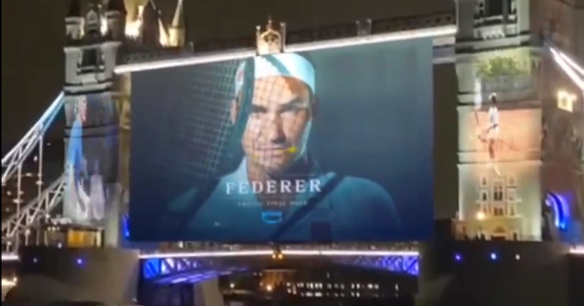 Roger Federer joue contre Roger Federer sur un pont de Londres pour la promo de son documentaire