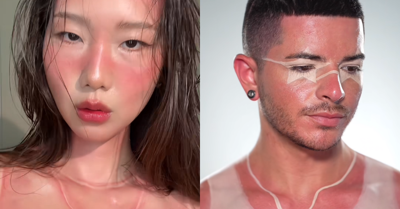 Pendant ce temps, sur TikTok, la nouvelle lubie make-up est de se faire de faux coups de soleil les plus voyants (voire shlag) que possible