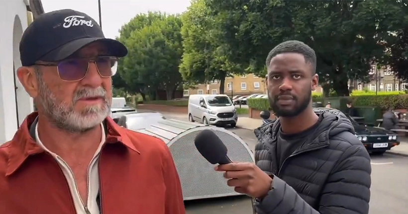 C’est quoi, cette interview lunaire d’Éric Cantona (avec une chèvre) dans les rues de Londres ?