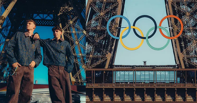 La folle histoire derrière les photos de Léon Marchand (et son frère) sur la tour Eiffel