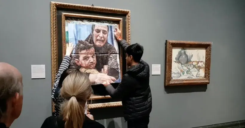 Des activistes ont recouvert un tableau de Picasso d’une photo d’une mère palestinienne et son enfant ensanglanté