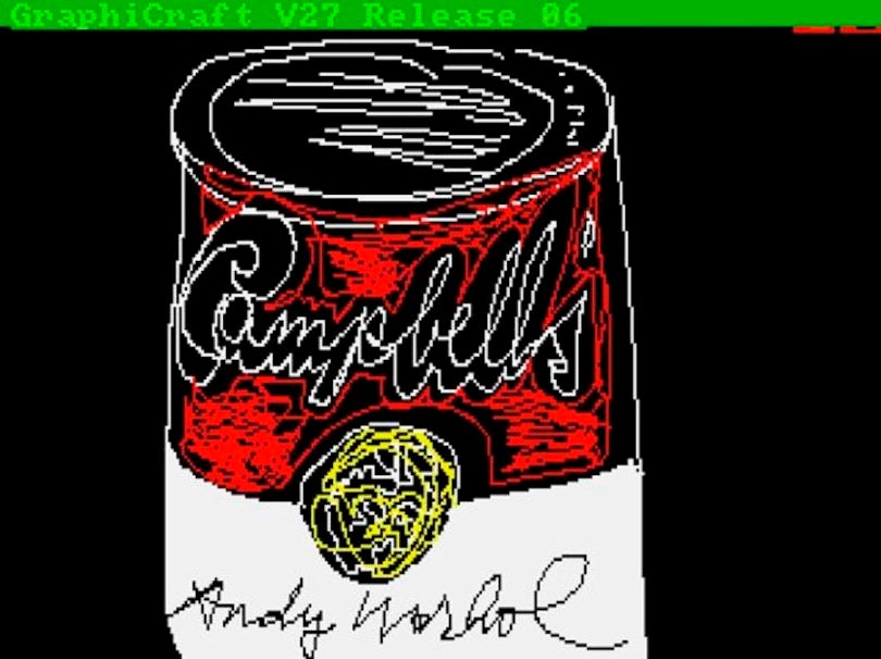 Handout shows digital image called "Campbell's, 1985" created by Andy Warhol retrieved from disk 1998.3.2129.3.22