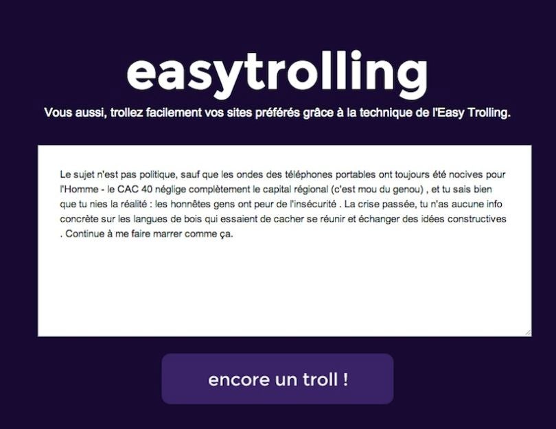 (Capture d'écran du site Easytrolling)