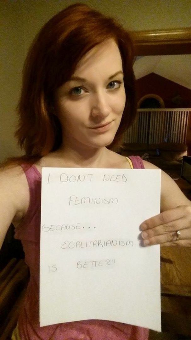 "Je n'ai pas besoin de féminisme parce que l'égalitarisme c'est mieux" = Le féminisme ne défend-il pas l'égalité entre les deux sexes ? (Crédit Image : Tumblr)
