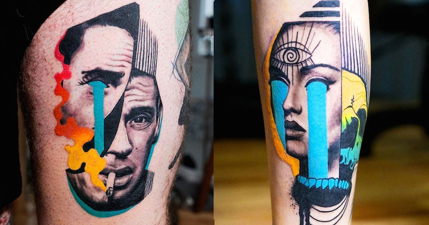 Entre photos et pop art : les tatouages hallucinants de Hans Deslauriers
